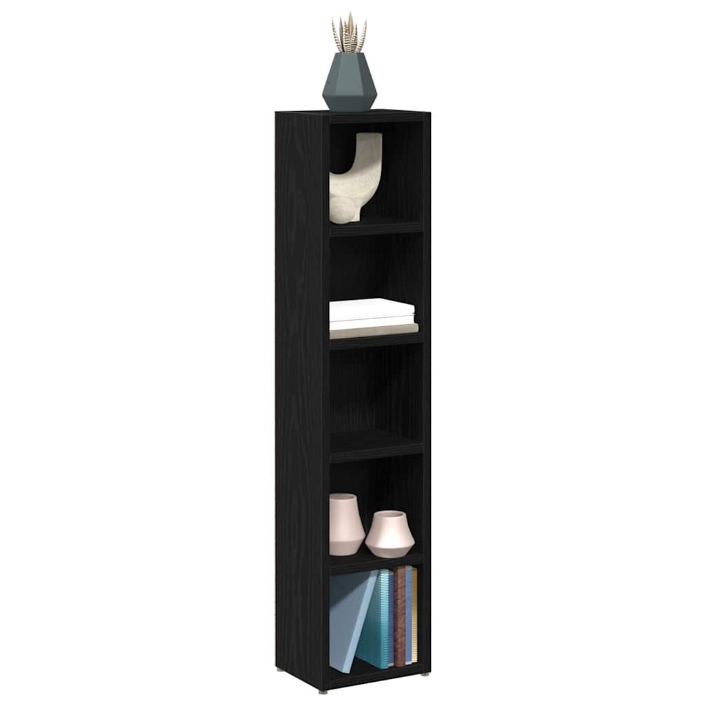 CD-reoler 2 stk. 21x16x93,5cm konstrueret træ sort egetræsfarve