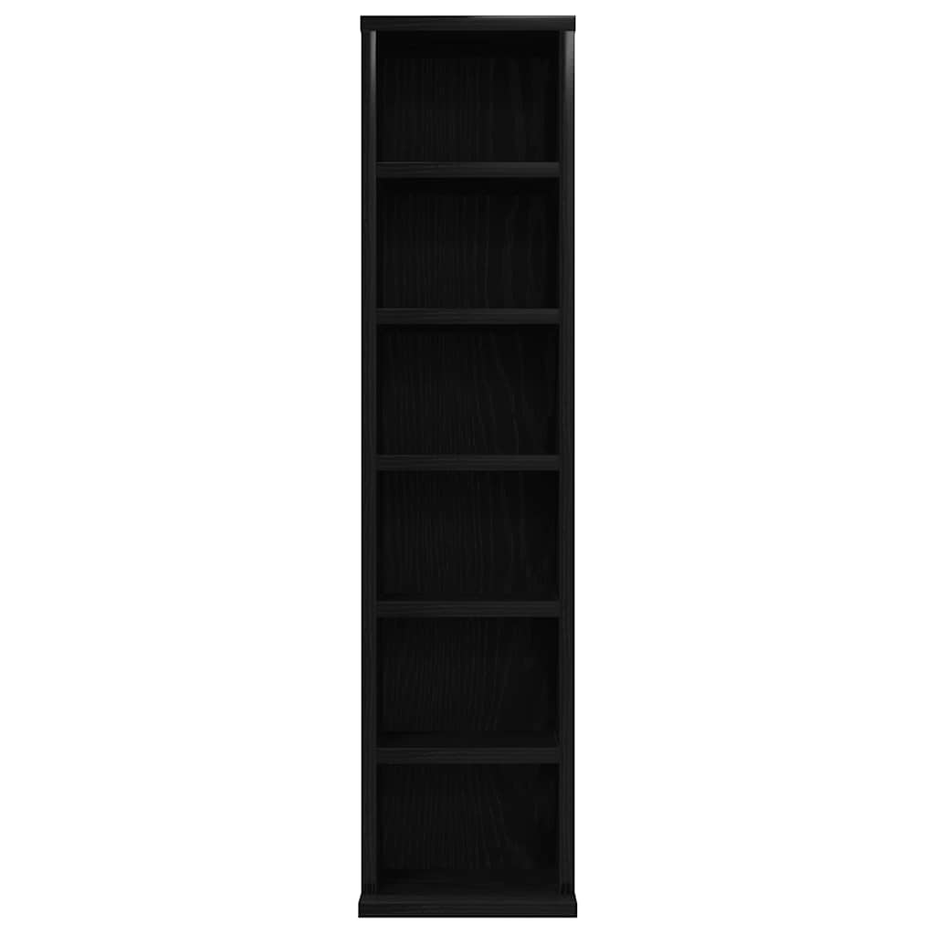 cd-reol 21x20x88 cm konstrueret træ sort-eg