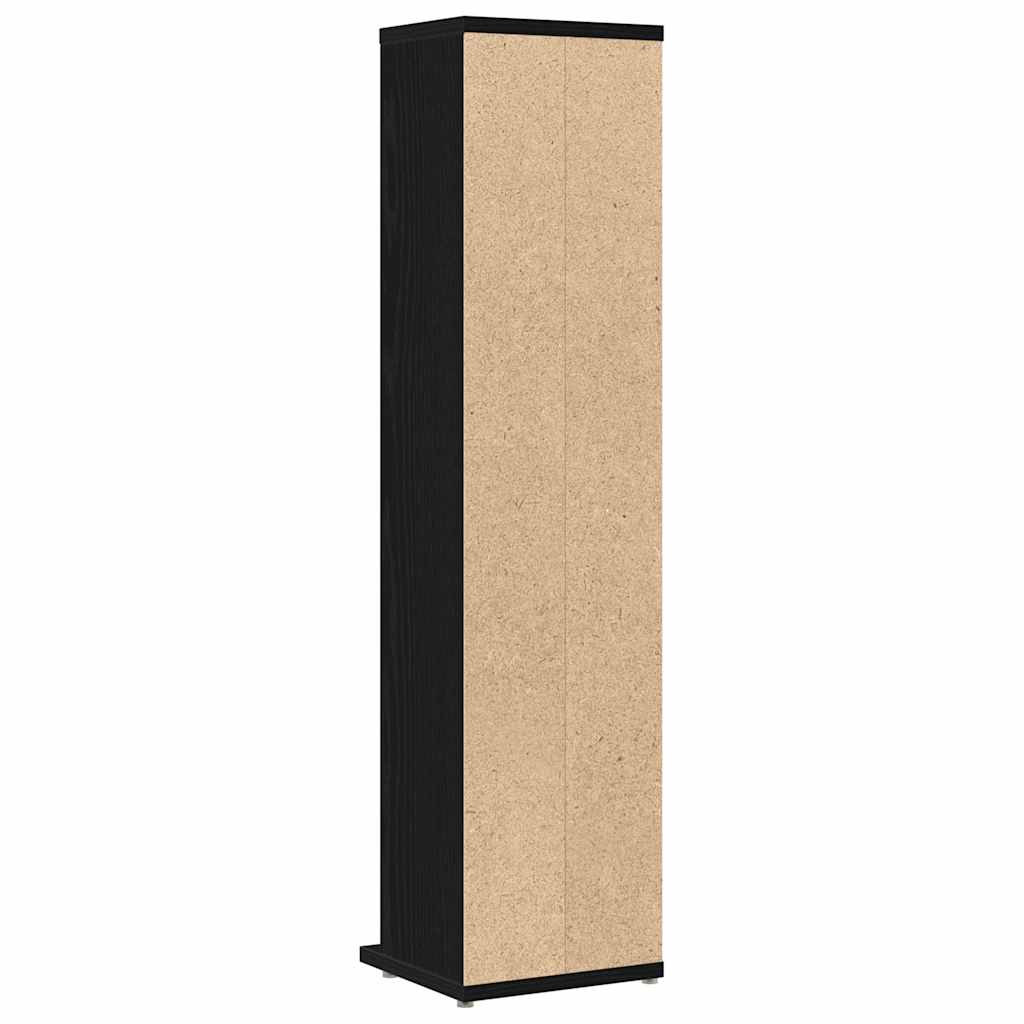 cd-reol 21x20x88 cm konstrueret træ sort-eg