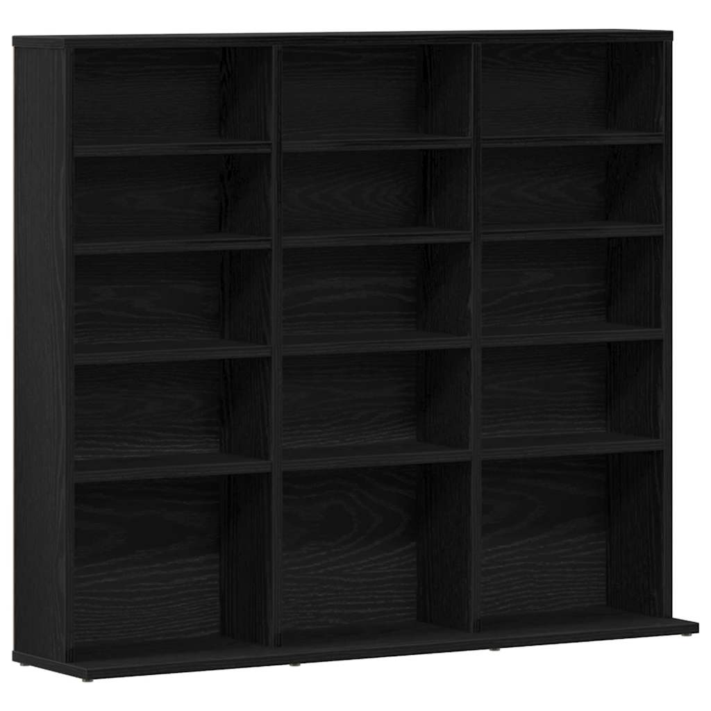cd-reol 100x23x89,5 cm konstrueret træ sort-eg