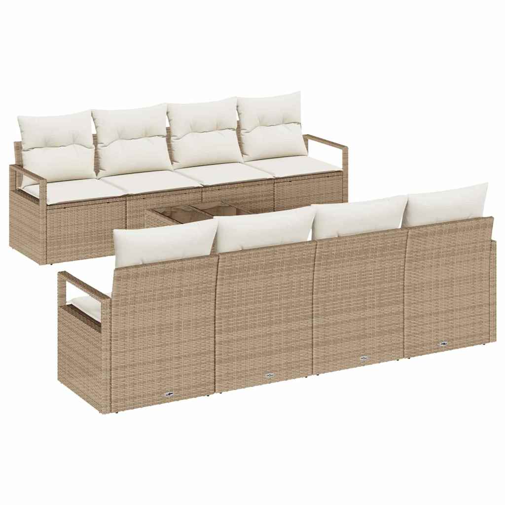 Sofa Sæt 7 pcs Beige og creme polyrattan