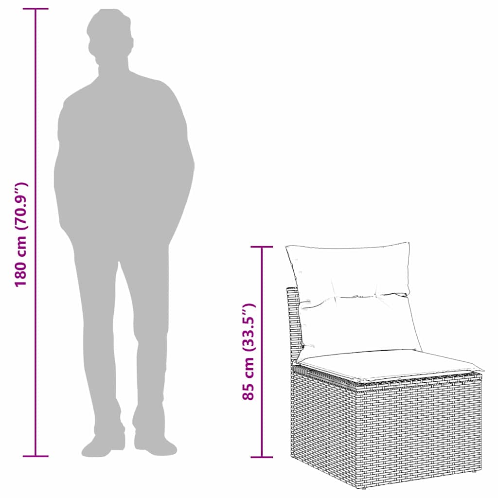 Havesofa Sæt med pude med pude 12 pcs Sort 100 x 100 x 71 cm