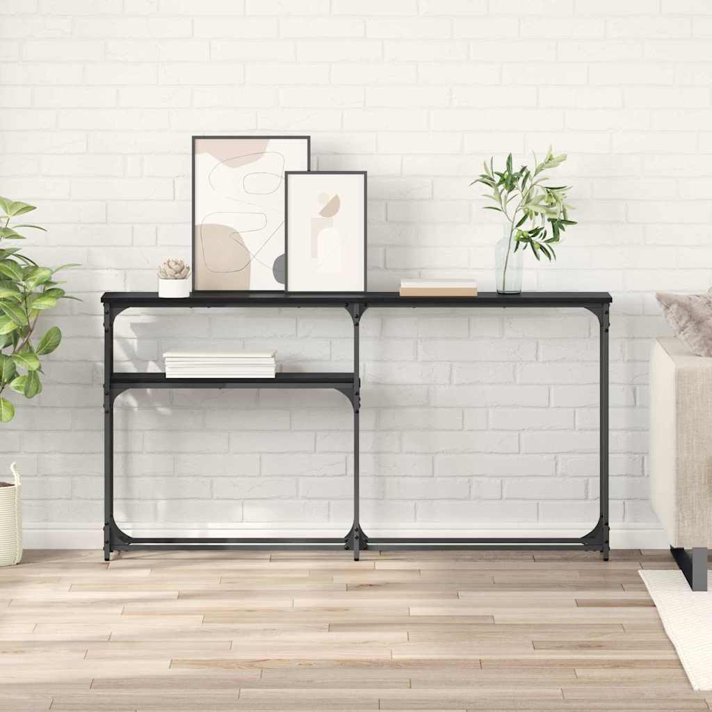 Konsolbord Sort eg 145x22.5x75cm Konstrueret træ