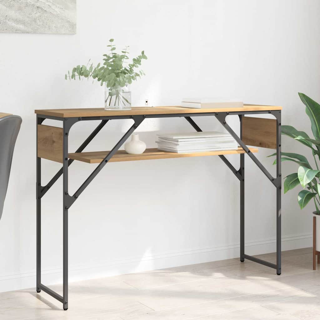 Konsolbord Artisan Egetræ 105x30x75cm Konstrueret træ