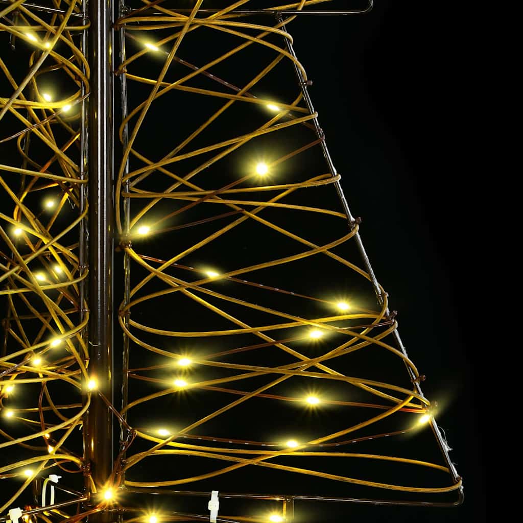 Juletræ med 160 LED'er Varm hvid 150 cm Rattan