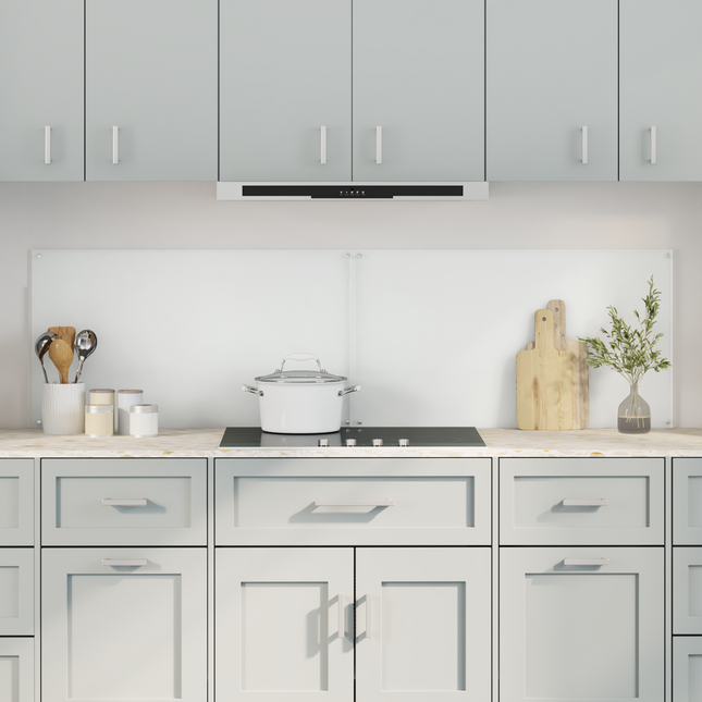 Køkkenbacksplash 2 pcs Transparent 90 x 50 cm hærdet glas