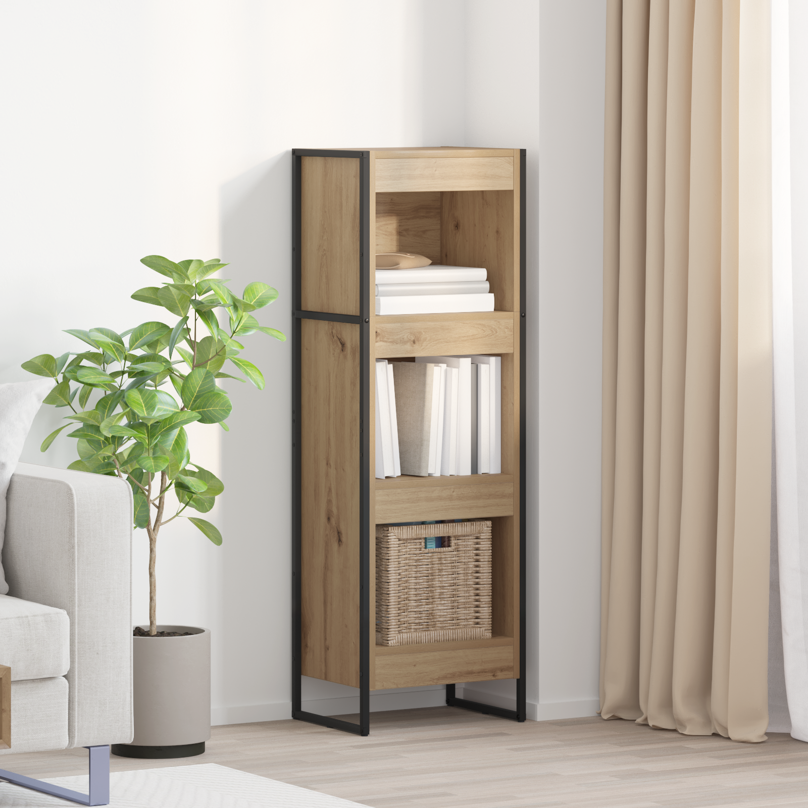 Bogskab Artisan eg 40 x 30 x 121 cm Konstrueret træ