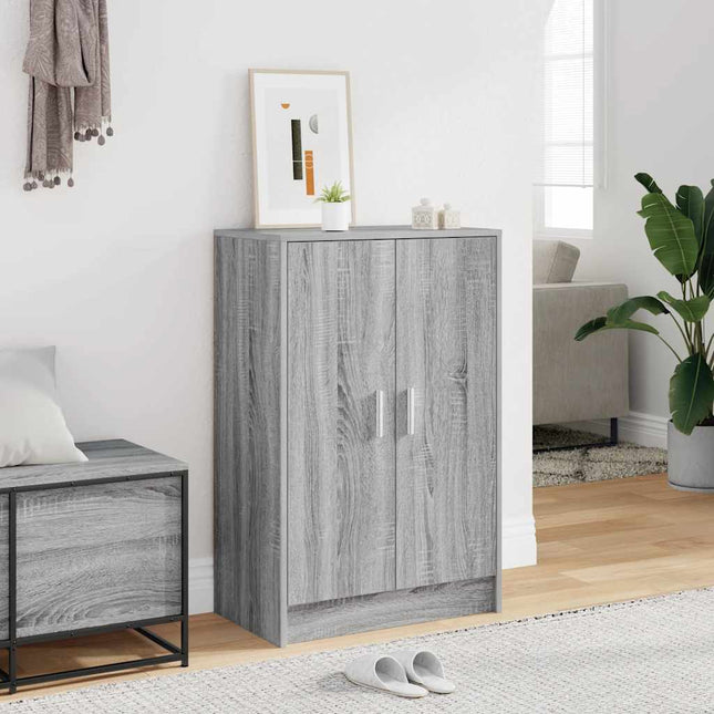 skoskab 60x35x92 cm konstrueret træ grå sonoma-eg