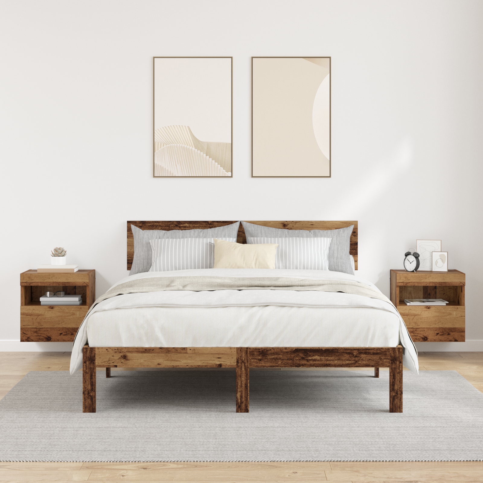 TV Væghylder 2 pcs Gammelt træ 40 x 30 x 40 cm Konstrueret træ