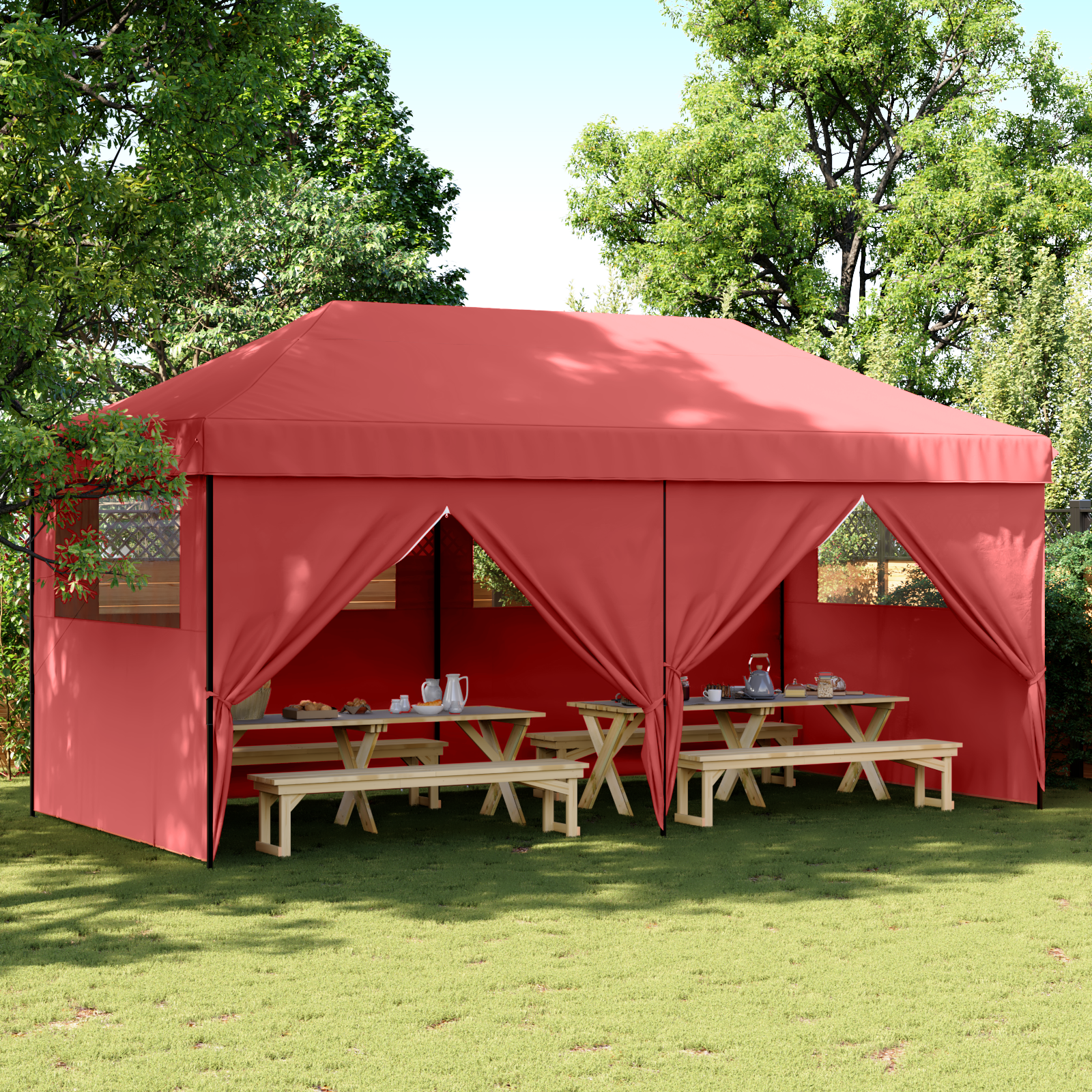 Party Tent Bordeaux 292 x 580 x 315 cm Oxford stof