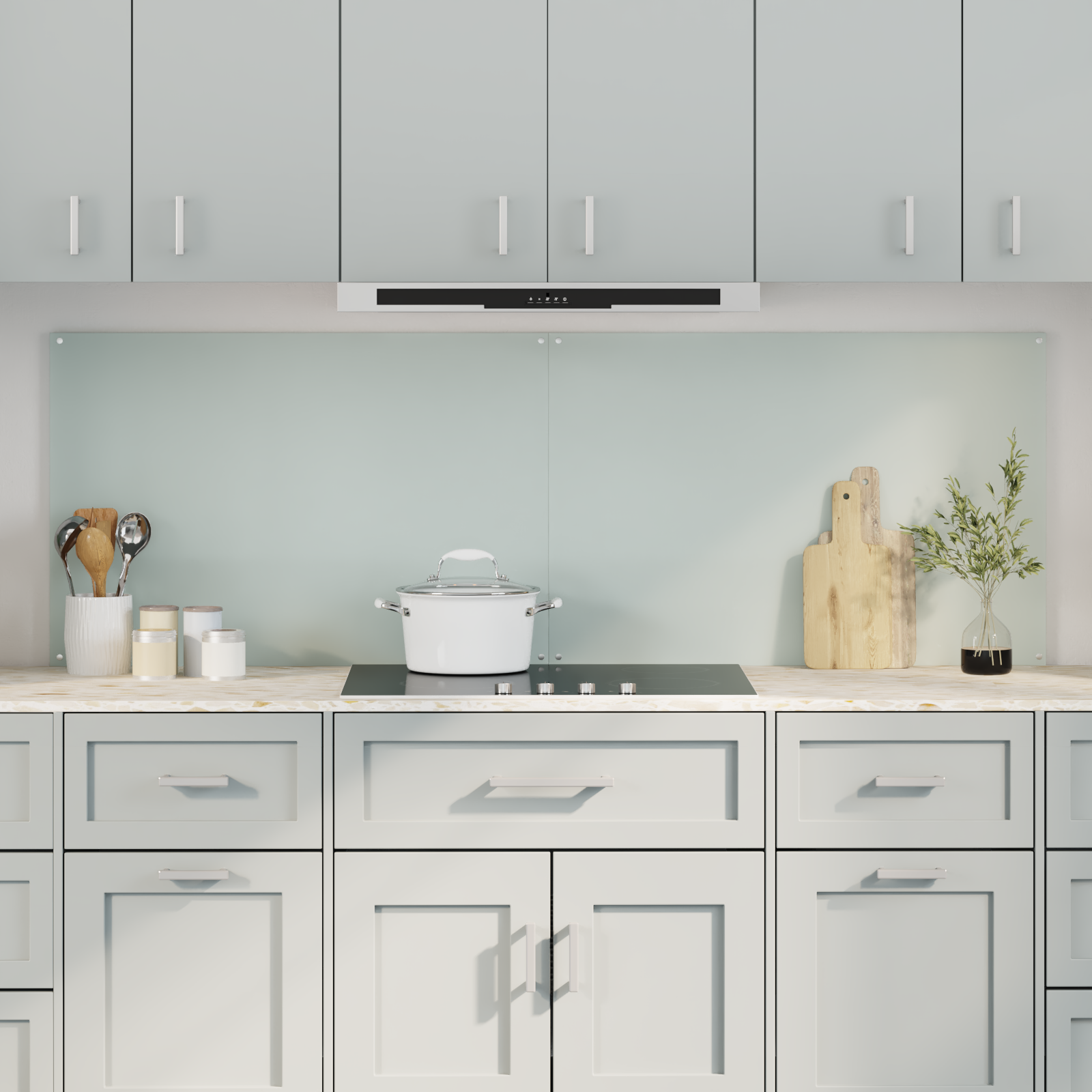 Køkkenbacksplash 2 pcs Hvid 90 x 60 cm hærdet glas