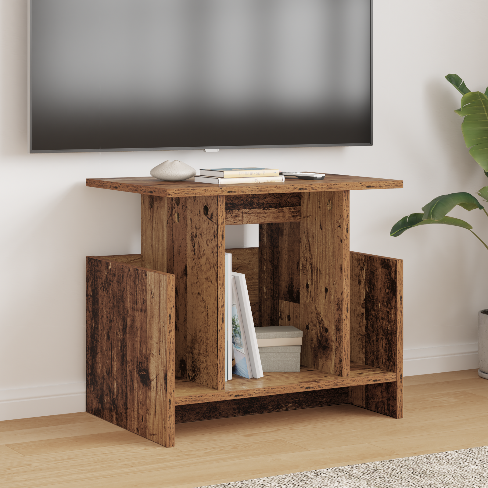 TV-bord 2 pcs Gammelt træ 50 x 35 x 45 cm Konstrueret træ