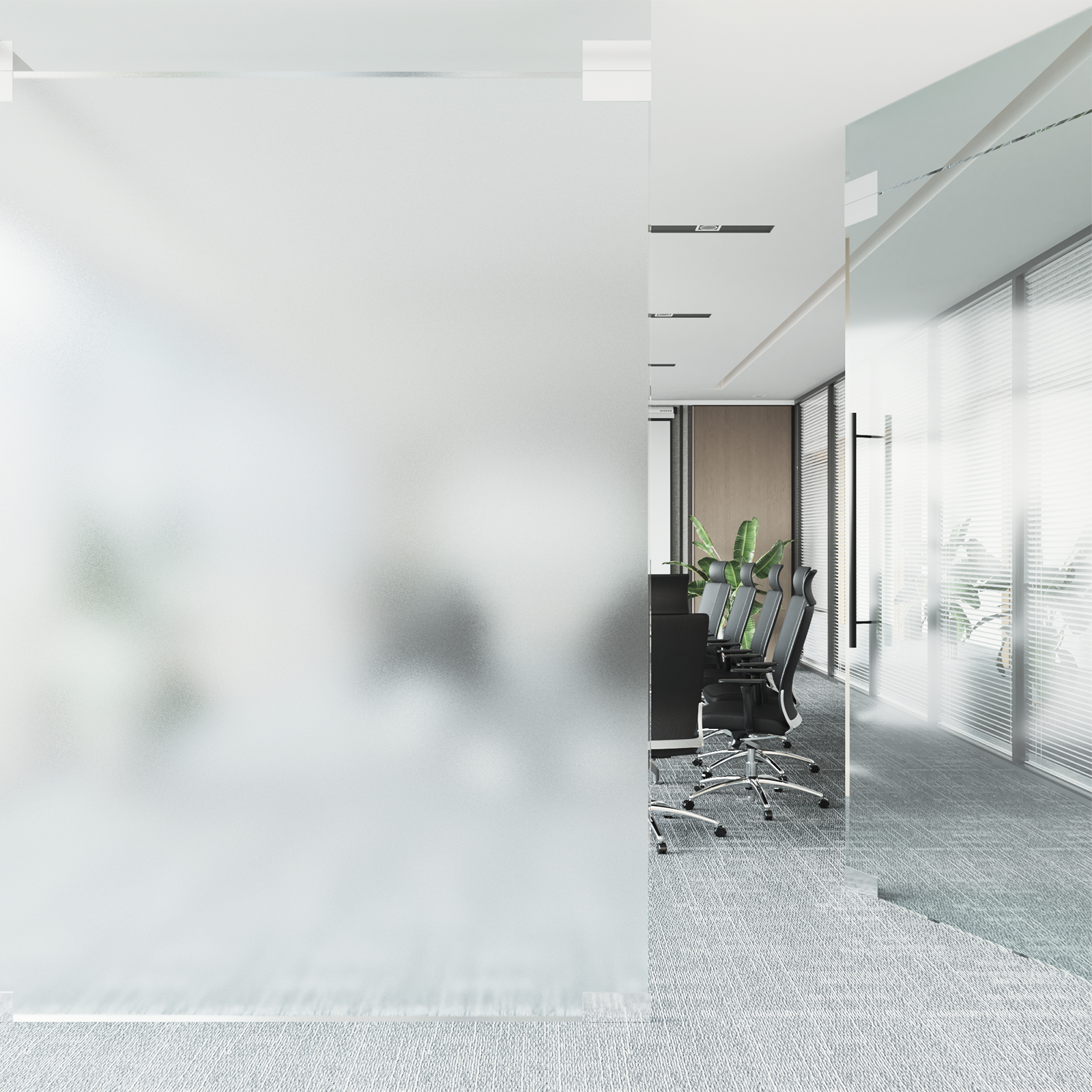 Selvklæbende Vinduesfolie Frostet grå 90 x 2000 cm PVC