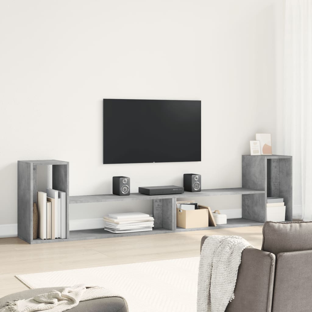 tv-borde 2 stk. 100x30x50 cm konstrueret træ betongrå