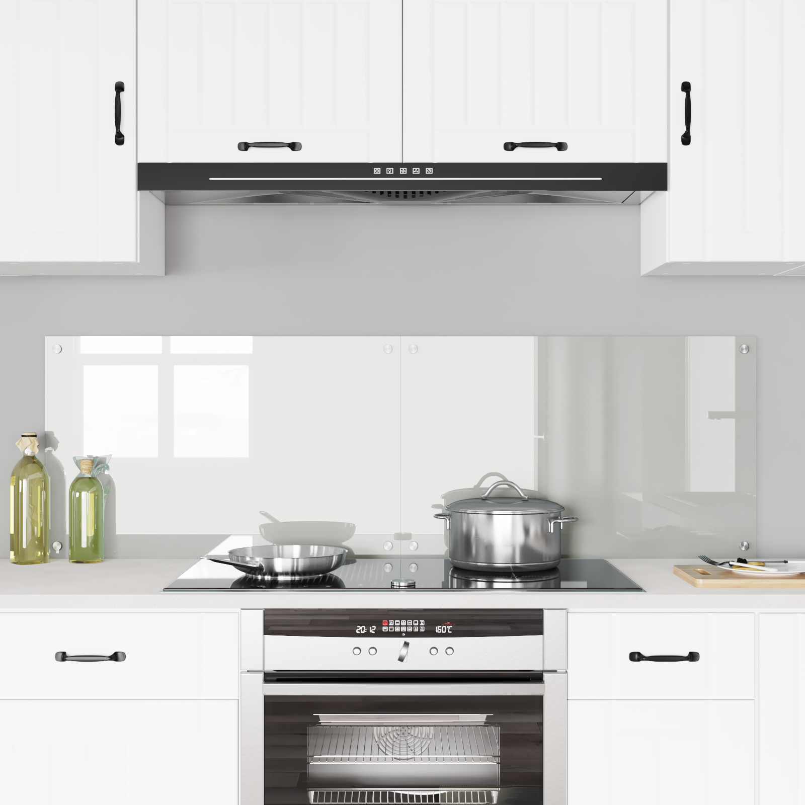 Køkkenbacksplash 2 pcs Transparent 80 x 50 cm hærdet glas