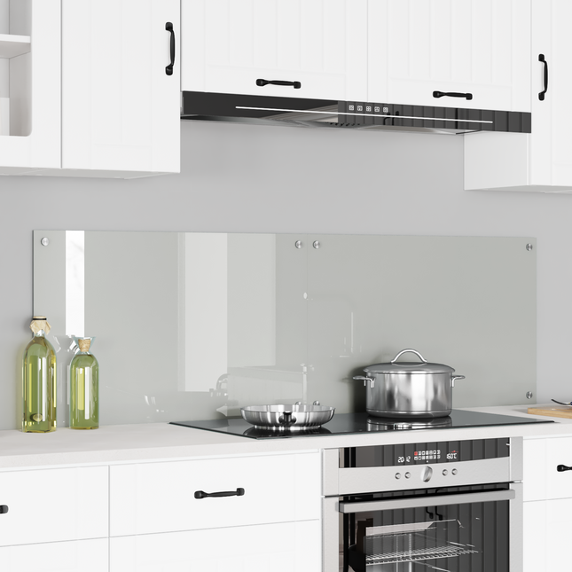 Køkkenbacksplash 2 pcs Transparent 80 x 50 cm hærdet glas