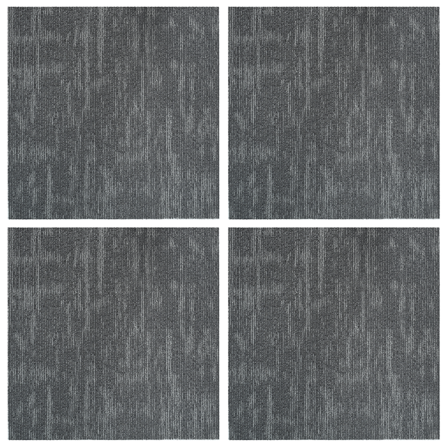 Tæppeflise Betongrå 50 x 50 cm 4 pcs PP og Bitumen