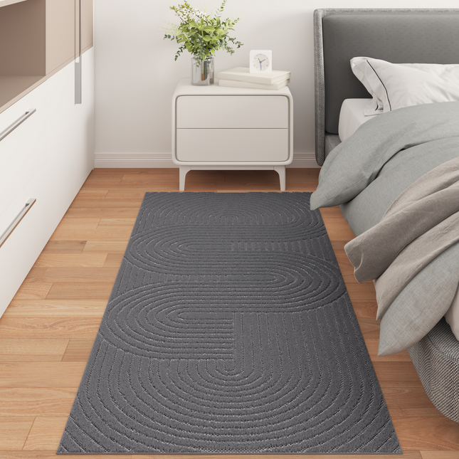 Områdetæpper Rektangulær PALMERAS Antracit 150 x 80 cm