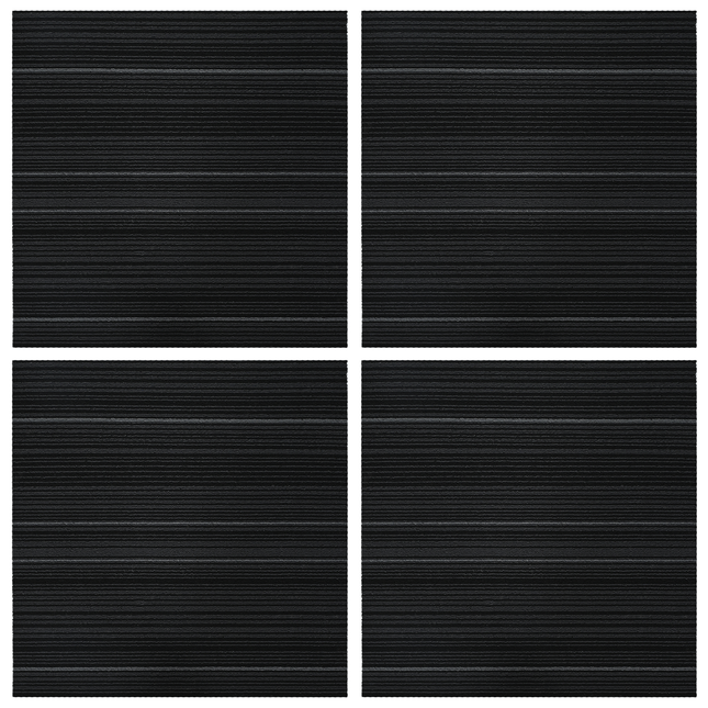Tæppeflise Stribet Mørkegrå 50 x 50 cm 4 pcs PP og Bitumen