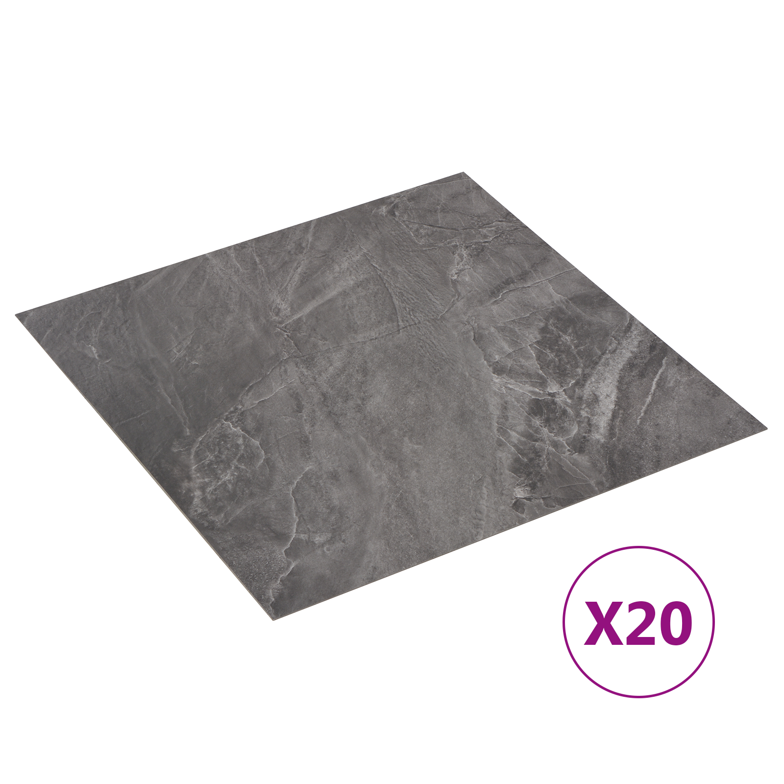Selvklæbende Gulvplanker 30,5 x 30,5 cm 20 pcs PVC Sort