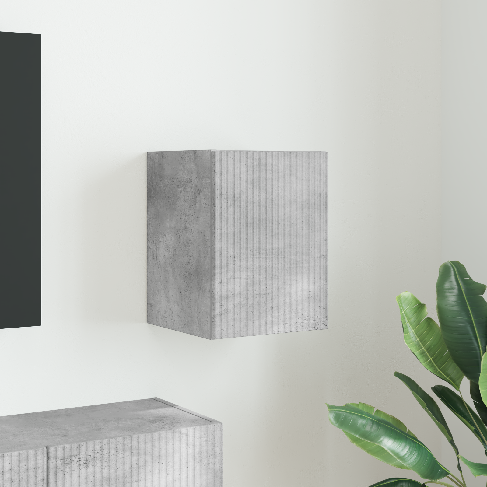 TV vægskab Vægmonteret Beton 30 x 31 x 40 cm Konstrueret træ