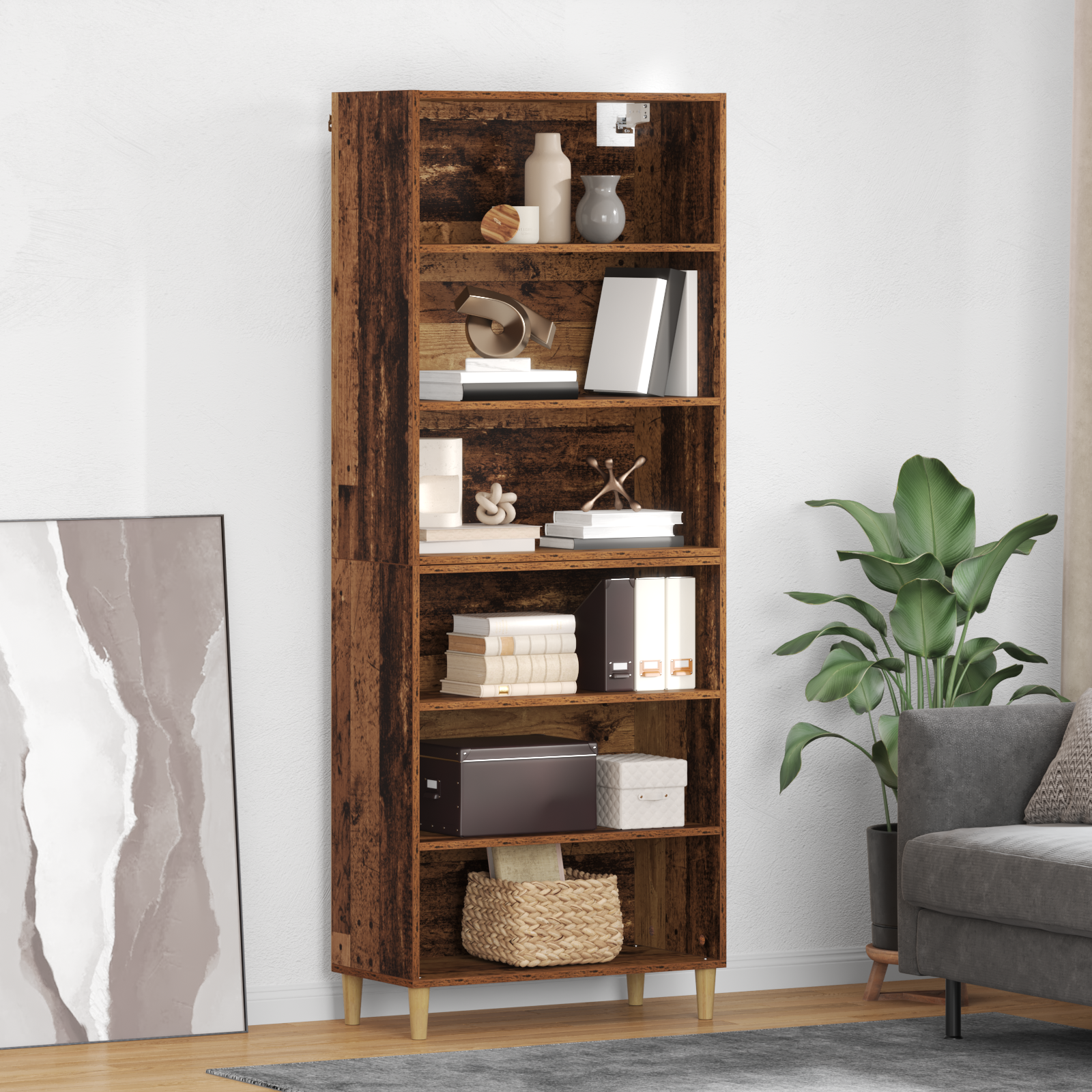 Highboard Gammelt træ 69,5 x 32,5 x 180 cm Konstrueret træ