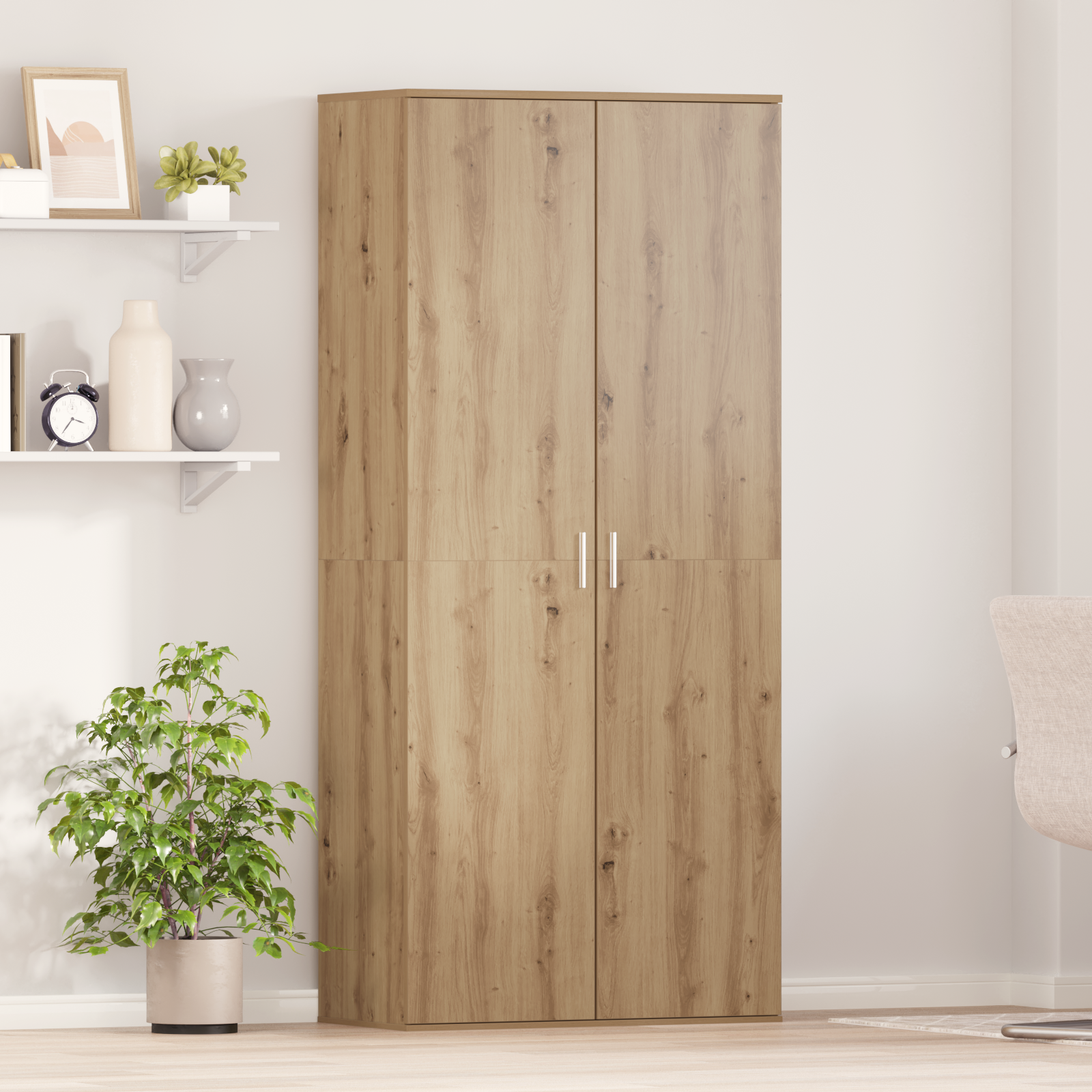 Højskab med hylde artisan eg 80 x 39 x 178 cm Konstrueret træ