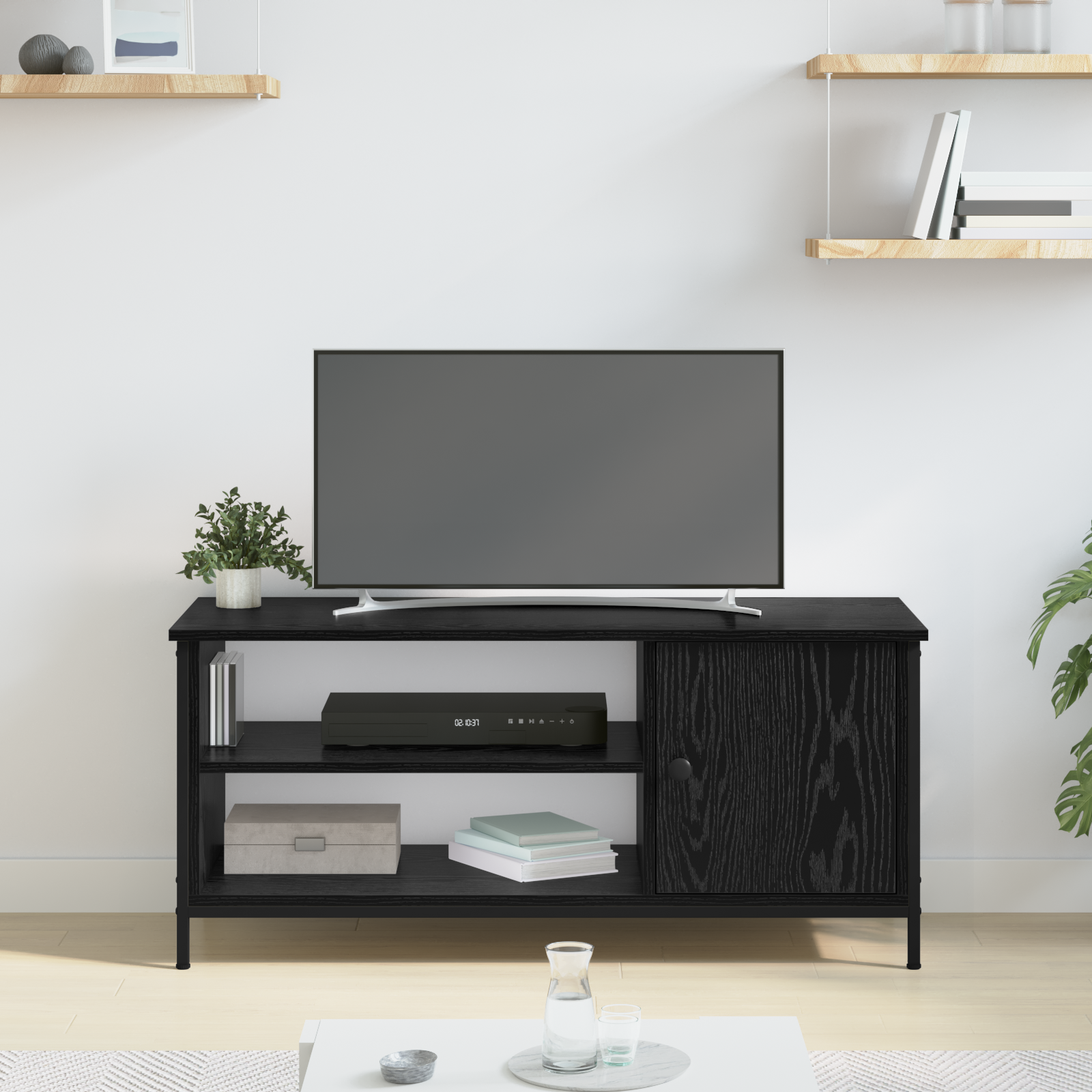 TV-skab Sort eg 100 x 40 x 45 cm Konstrueret træ