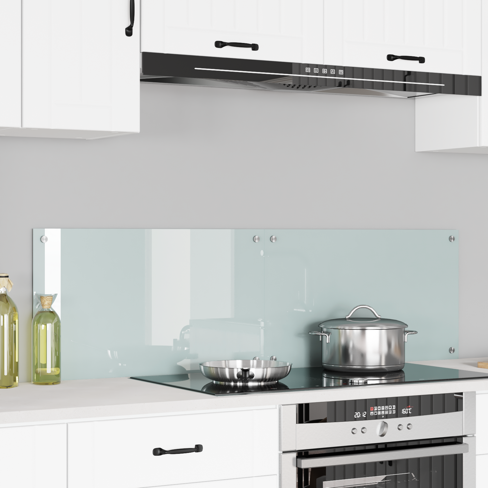 Køkkenbacksplash 2 pcs Hvid 70 x 40 cm hærdet glas