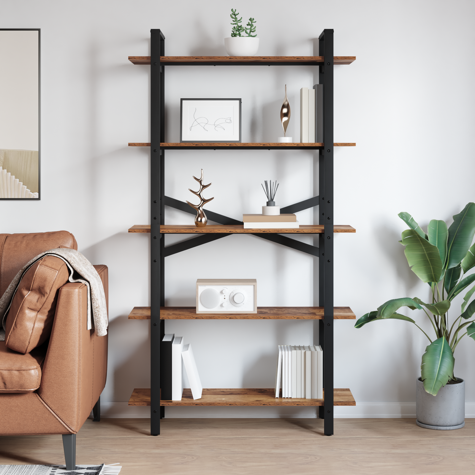 Bogreol Gammelt træ 100 x 33,5 x 178 cm Konstrueret træ
