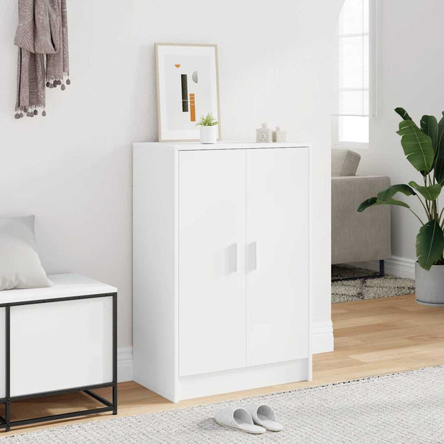 skoskab 60x35x92 cm konstrueret træ hvid