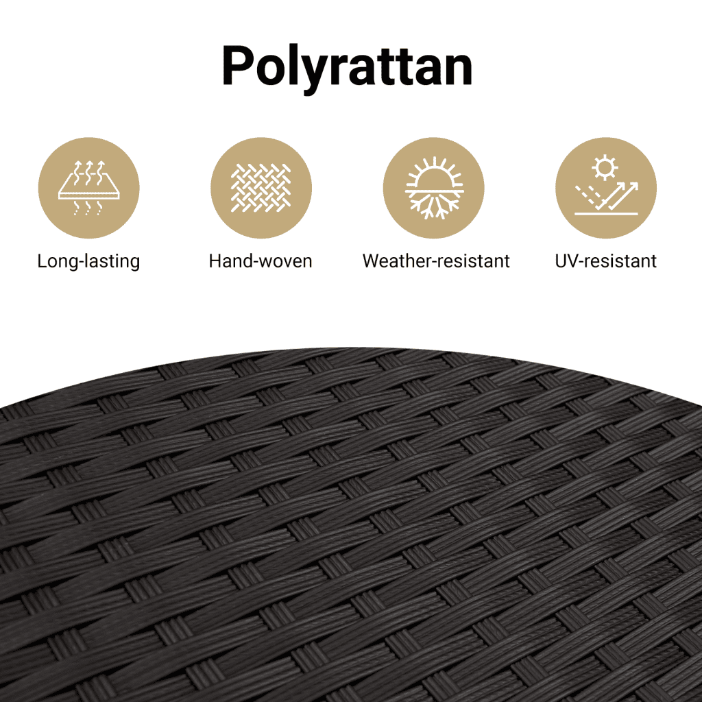 2-personers havesofa med hynder polyrattan sort