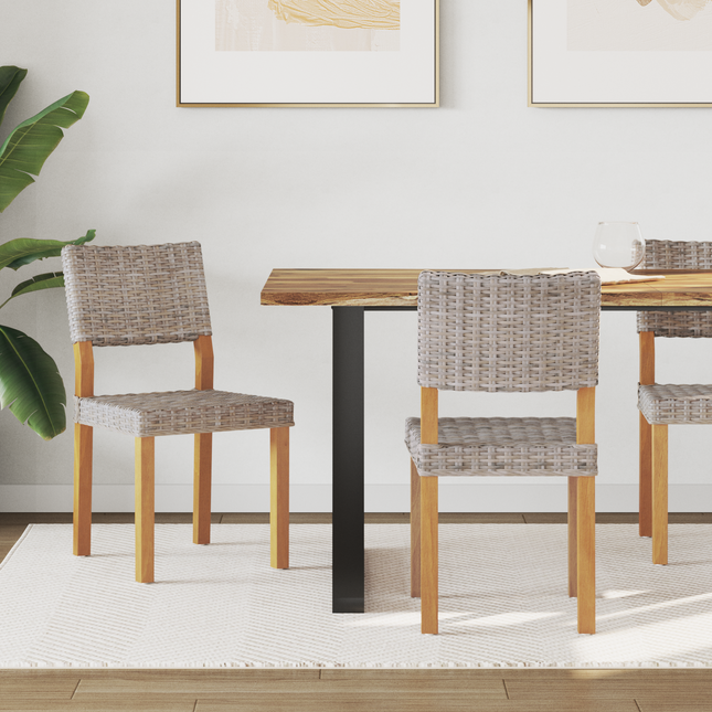 Spisestuestol 2 pcs Kubu rattan Kubu Grå 46 x 55 x 84 cm