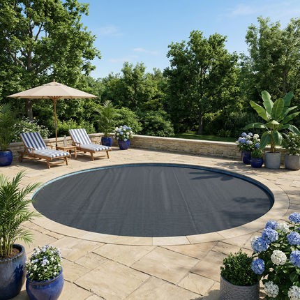 Solar Pool Cover Ekstra Tung Ø 600 cm 400 μm Rund PE Sort