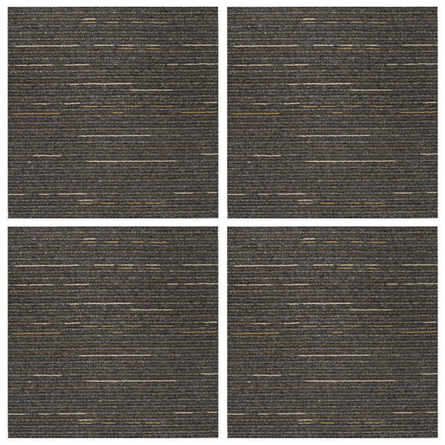 Tæppeflise Stribet Lys Brun 50 x 50 cm 4 pcs PP og Bitumen