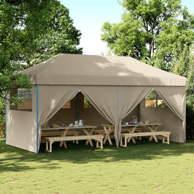 Festtelt Pop-Up Gråbrun 580 x 292 x 315 cm Oxford stof