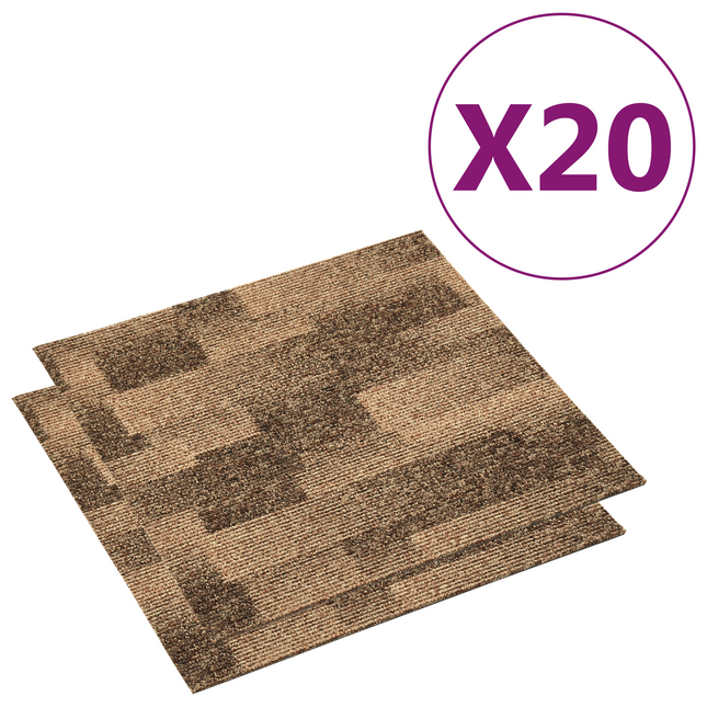 Gulvtæppe 20 pcs Brun 50 x 50 cm PP