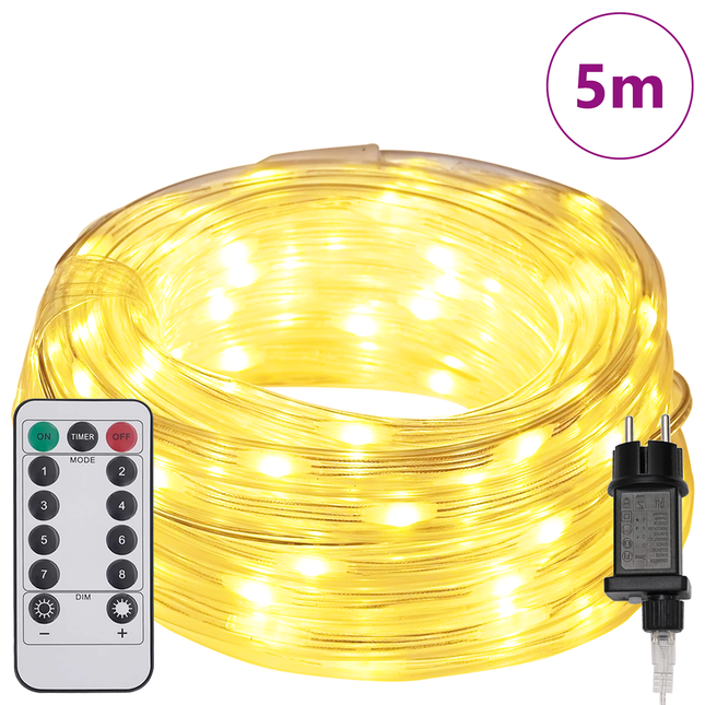Sejllys med 120 LED'er Varm hvid 5 m PVC