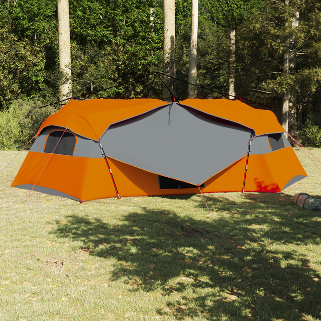Indertelt med tag Grå og orange 520 x 520 x 190 cm taft