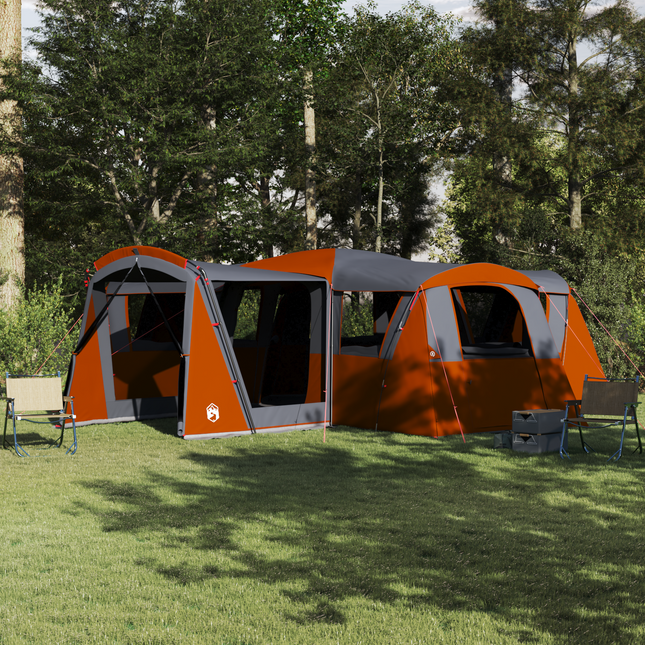 Familietelt til 20 personer Grå og orange 745 x 700 x 217 cm