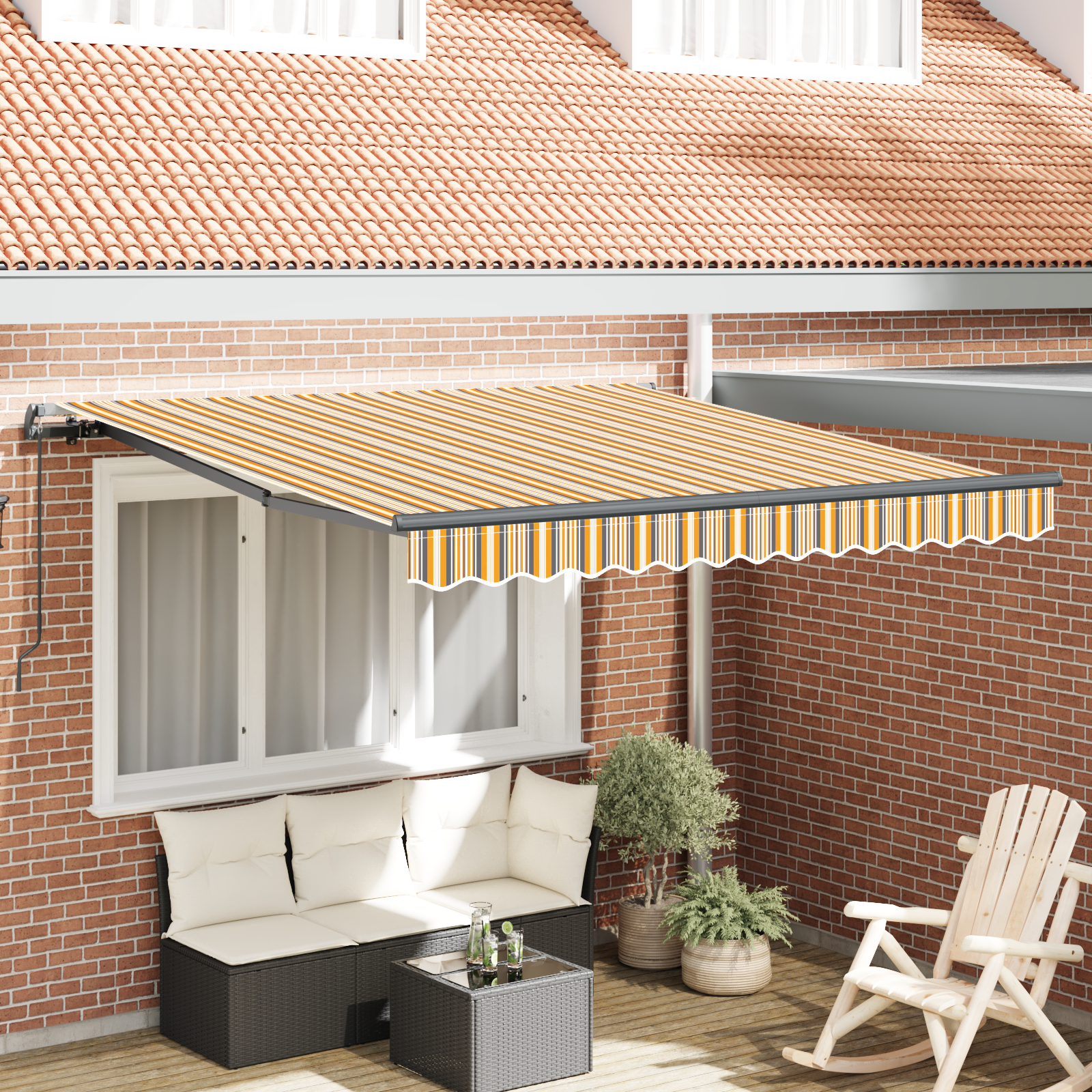 Udtrækkelig markise Flerfarvet 350 x 250 cm