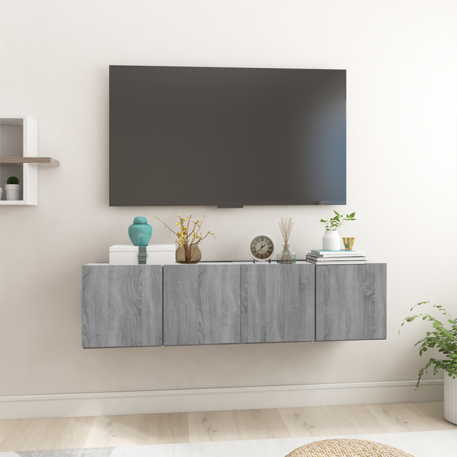 | TV-møbelsæt | 2 pcs Grå 60 x 30 x 30 cm Konstrueret træ