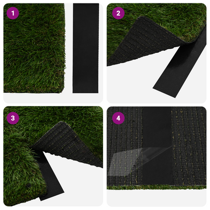 Selvklæbende kunstgræs tape Sort 5 cm x 10 m Non-woven stof