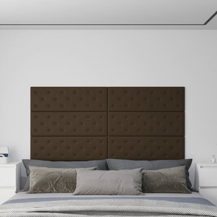 Væghovedgærde 12 pcs Brun 90 x 30 cm Faux læder