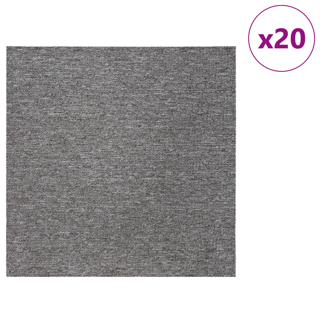 Tæppeflise Brun 50 x 50 cm 20 pcs PP og Bitumen