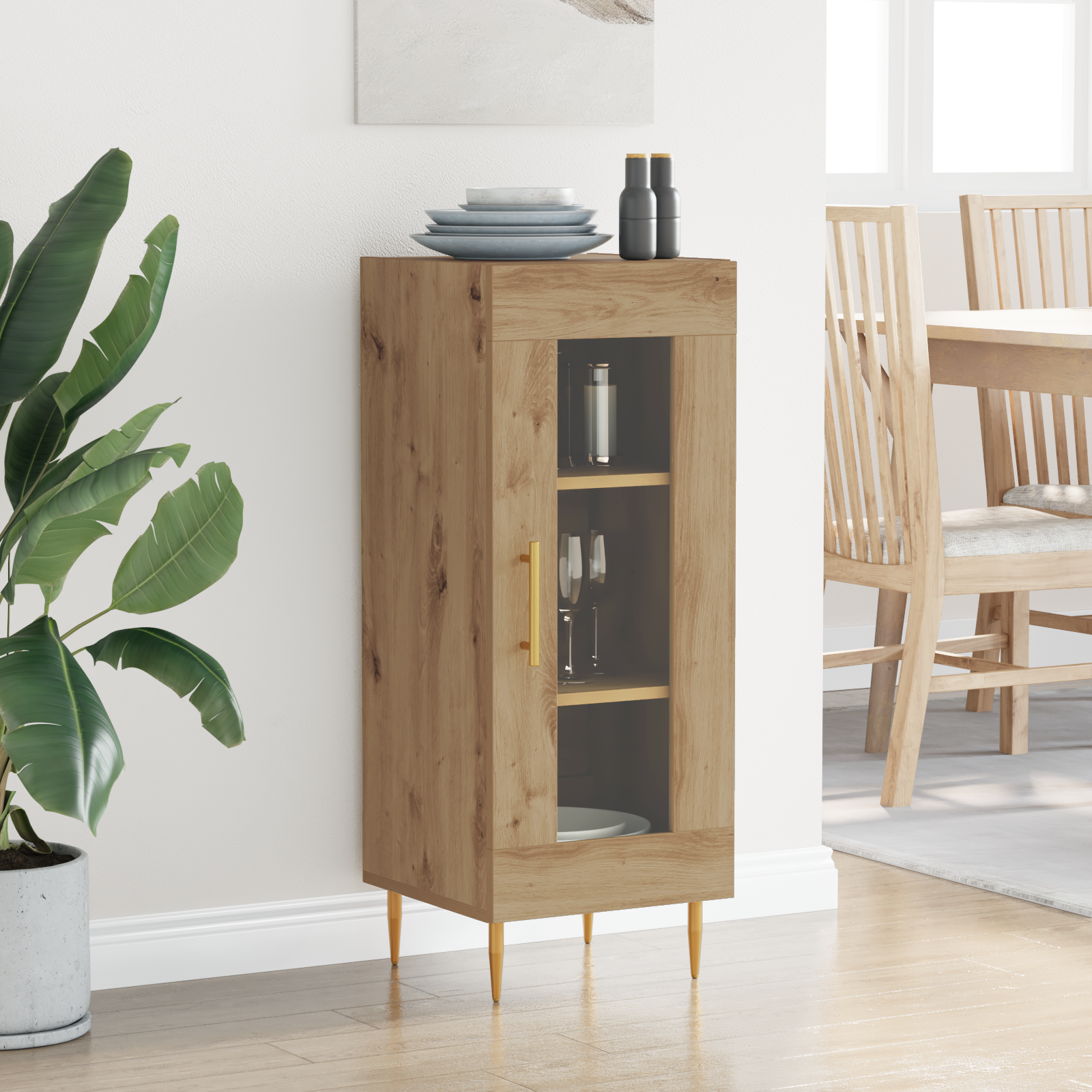 Sideboard artisan eg 34 x 34.5 x 90 cm Konstrueret træ