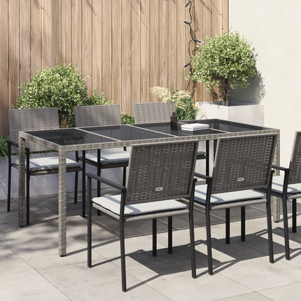 Havemøbel Bord Grå 190 x 90 x 75 cm polyrattan