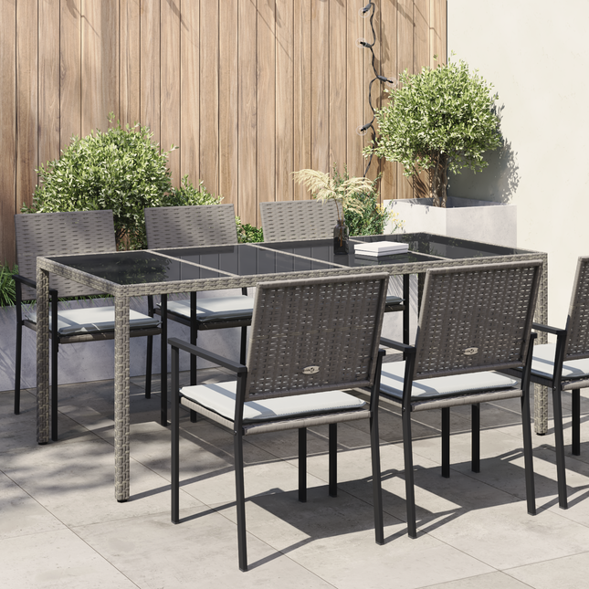 Havemøbel Bord Grå 190 x 90 x 75 cm polyrattan