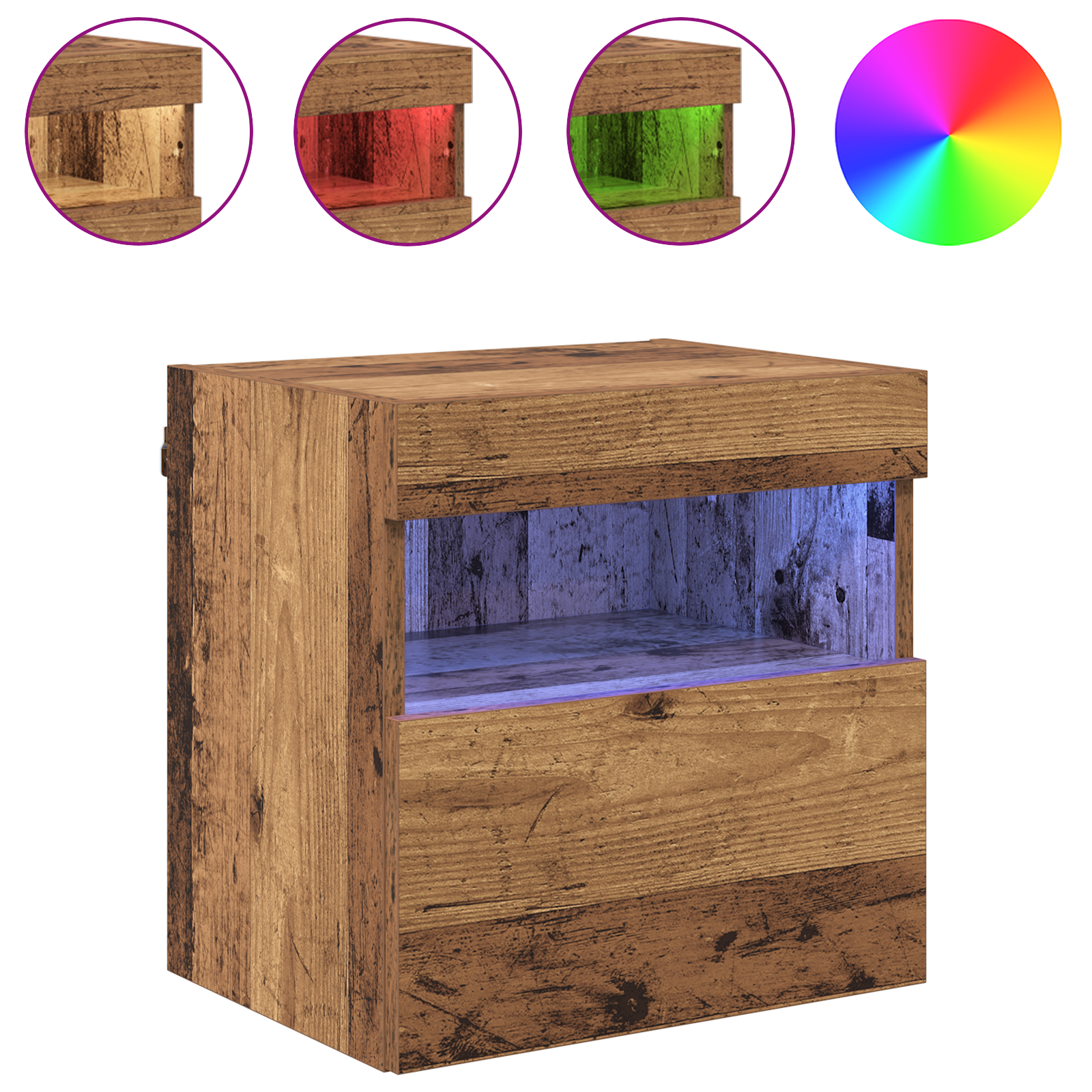 TV Væghylder 2 pcs Gammelt træ 40 x 30 x 40 cm Konstrueret træ