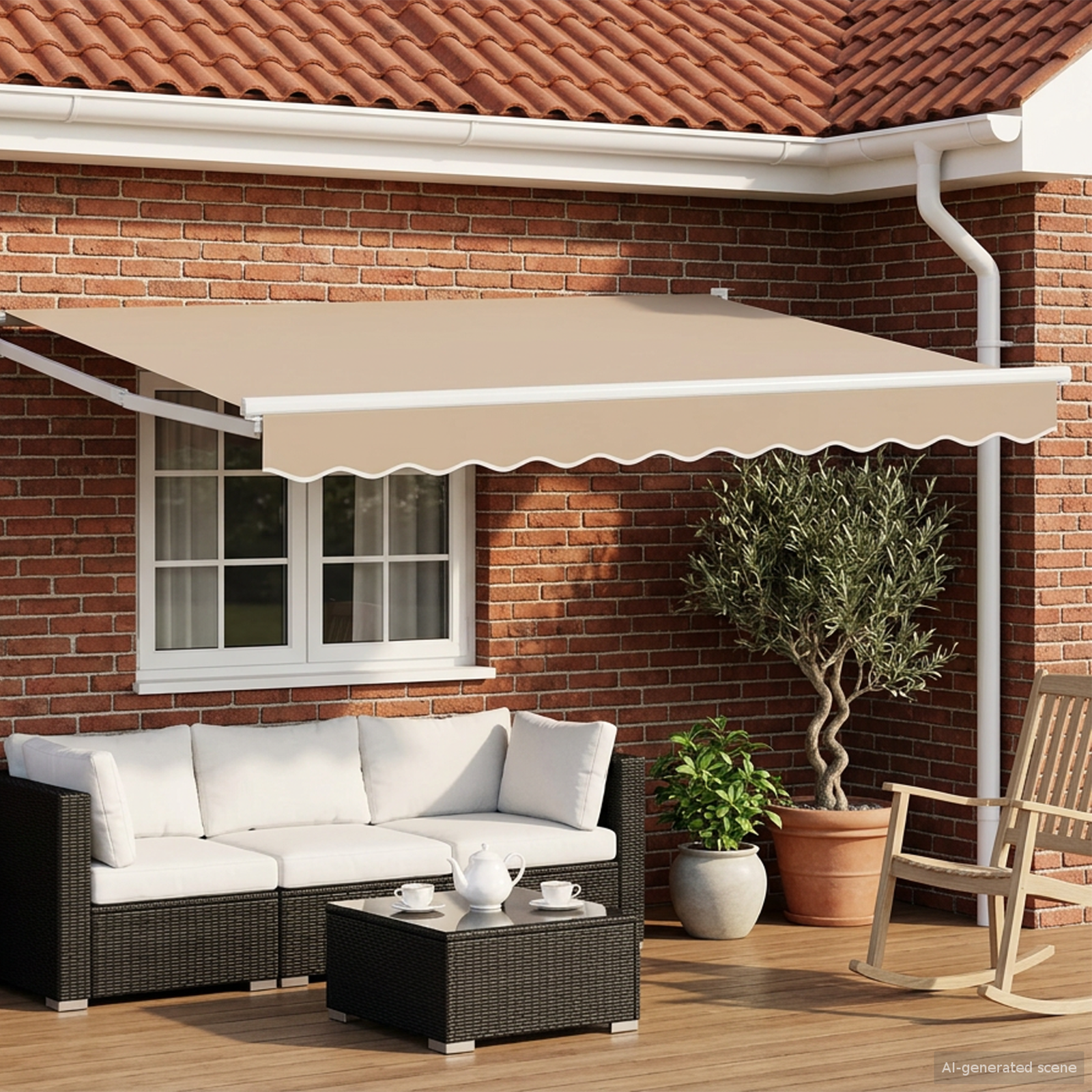 Elektrisk Utrækkelig Markise Beige 3,5 x 2,5 m